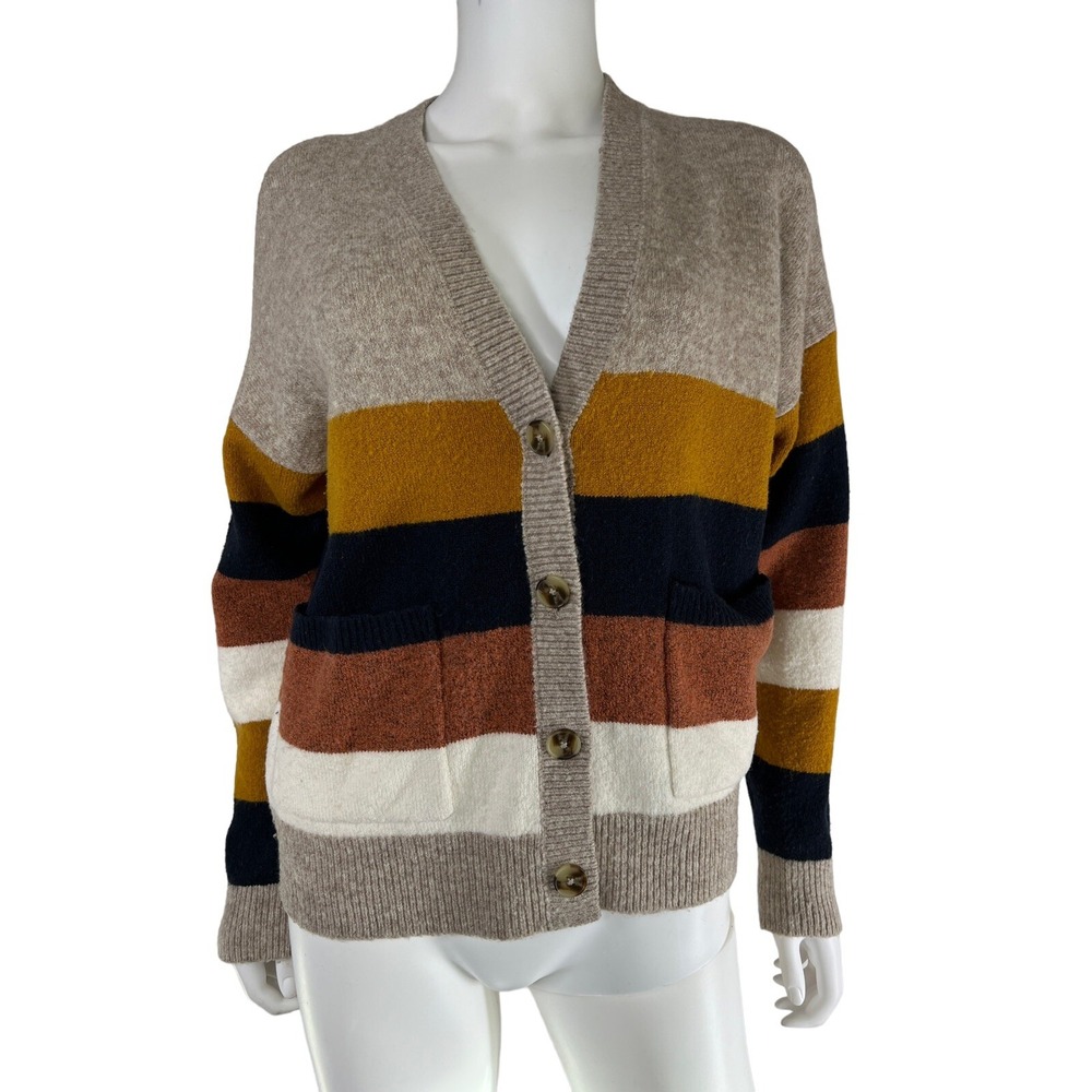 Madewell Cardigan Sweater Wool Blend Ex Boyfriend Boho Academic Oversized Small